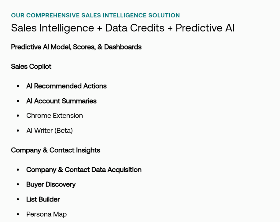 6Sense sales intelligence, data credits, and predictive AI package