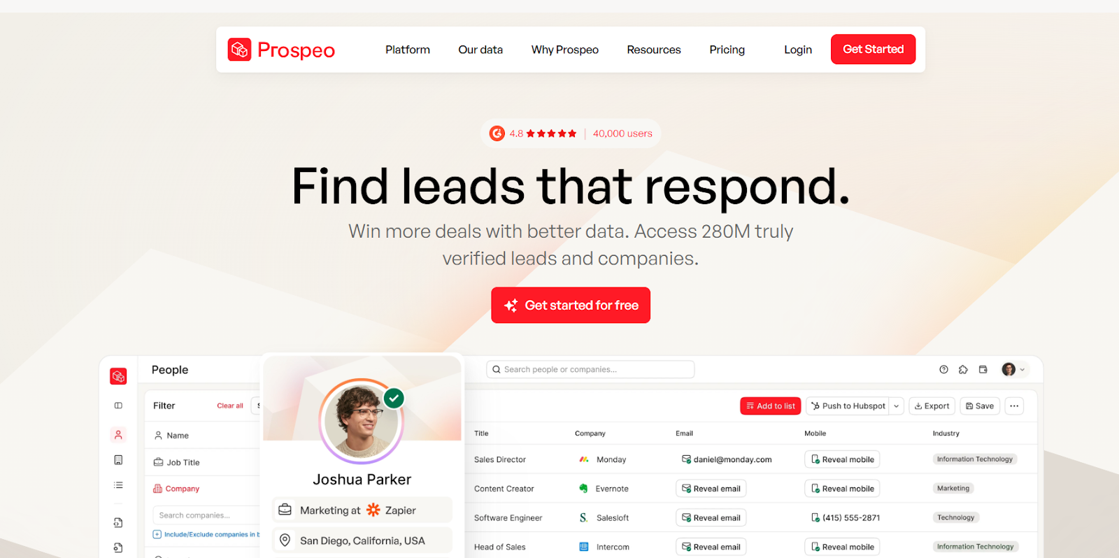 Prospeo homepage