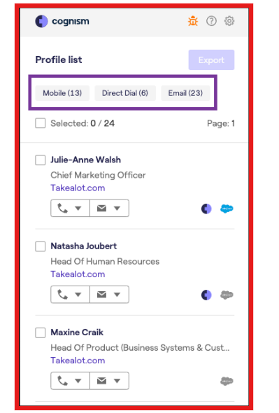 Cognism direct dials