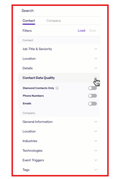 Cognism contact filters