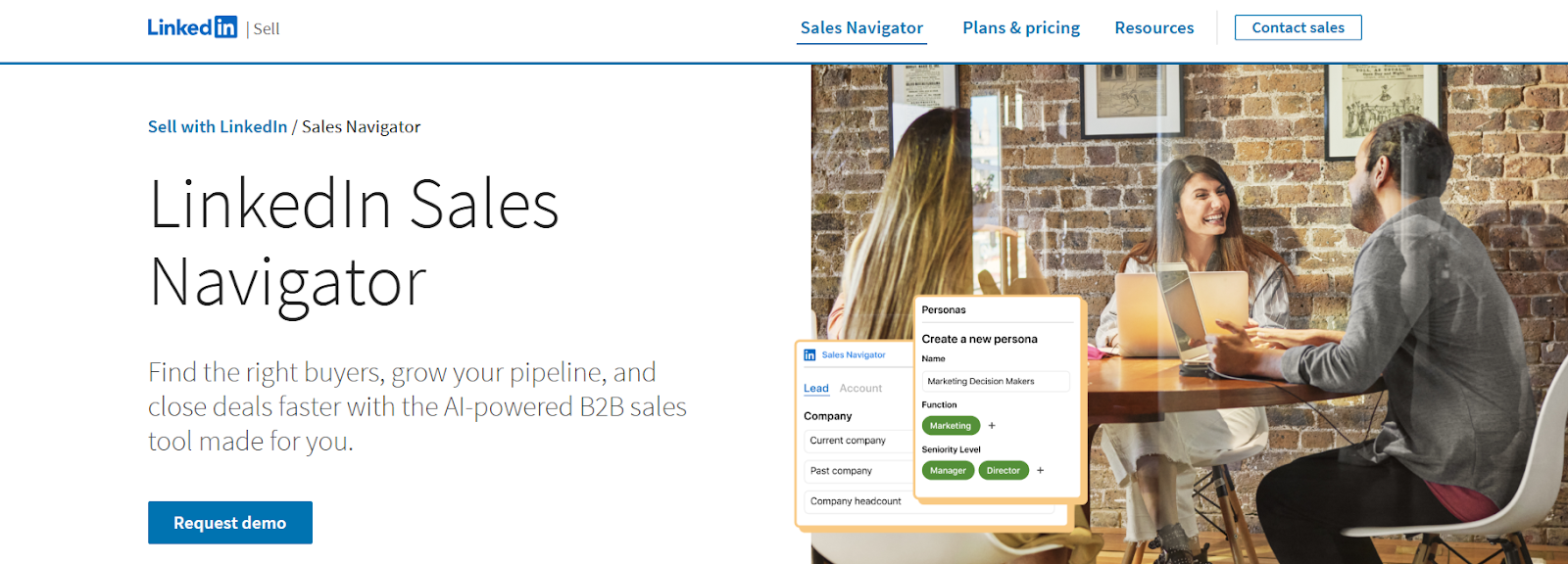 LinkedIn Sales Navigator homepage