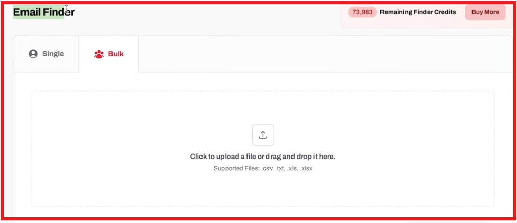 Upload CSV for bulk uploads on Findymail