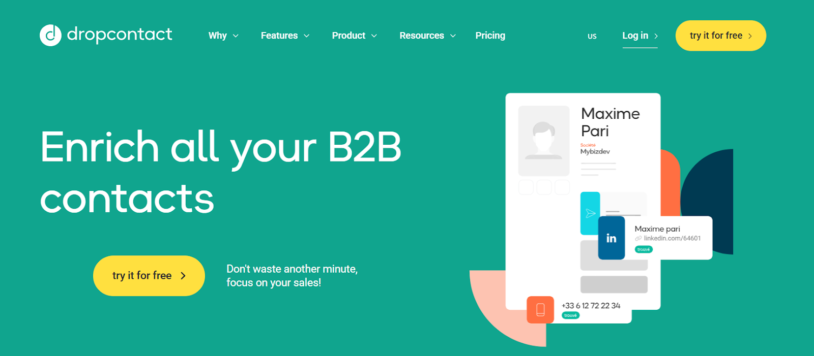  DropContact homepage