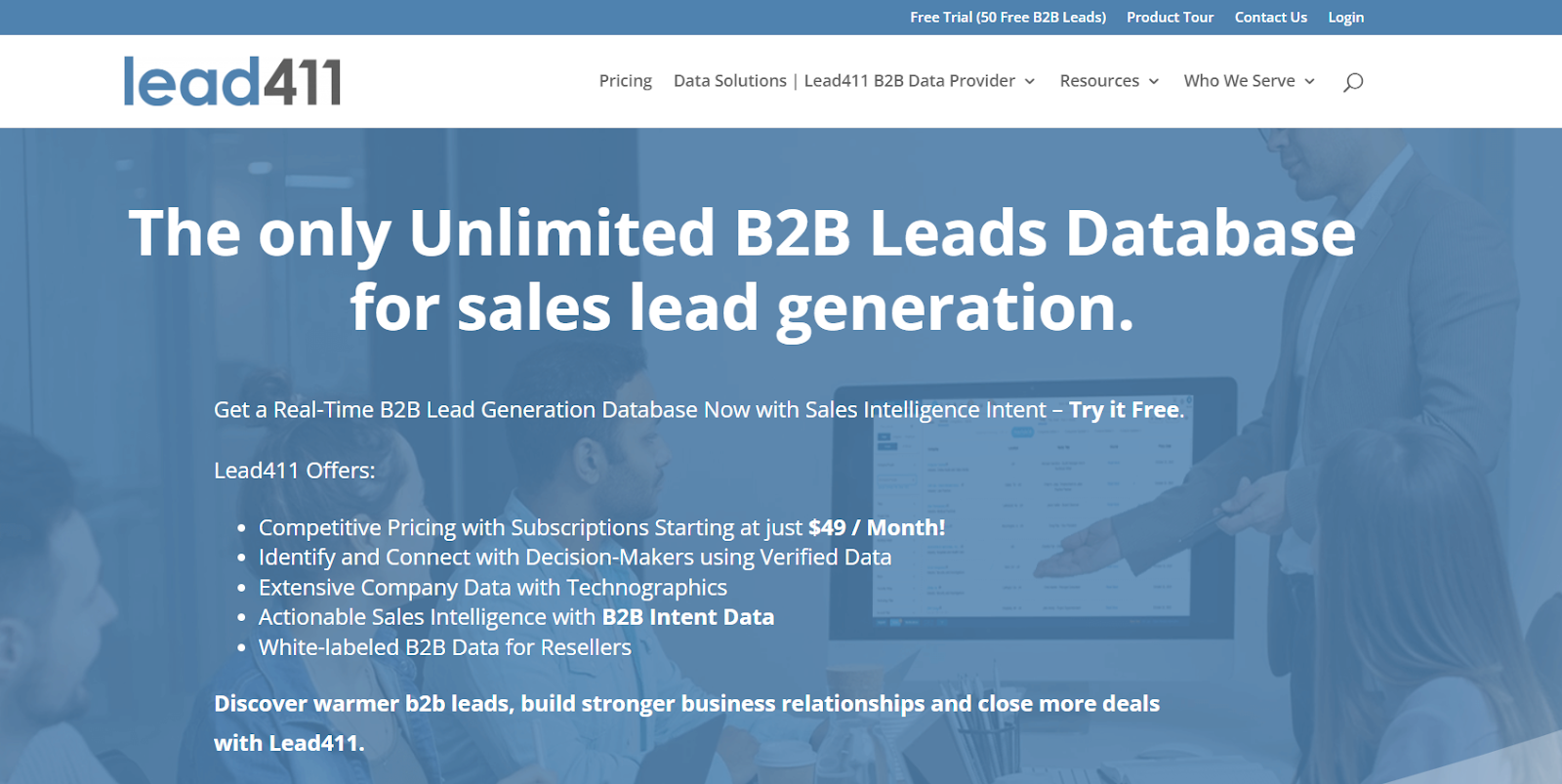 Lead411 homepage