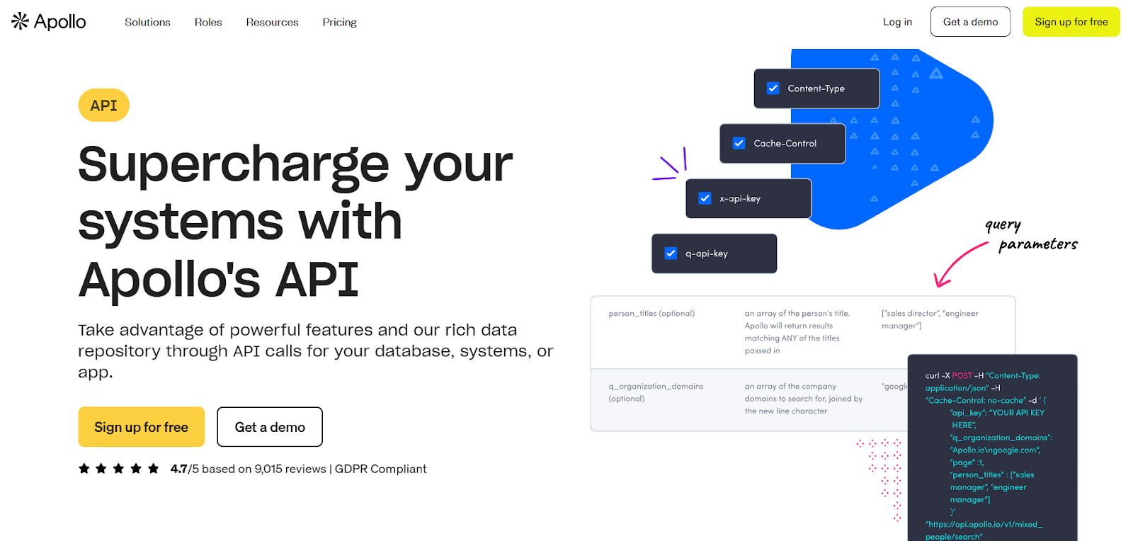 Apollo API homepage