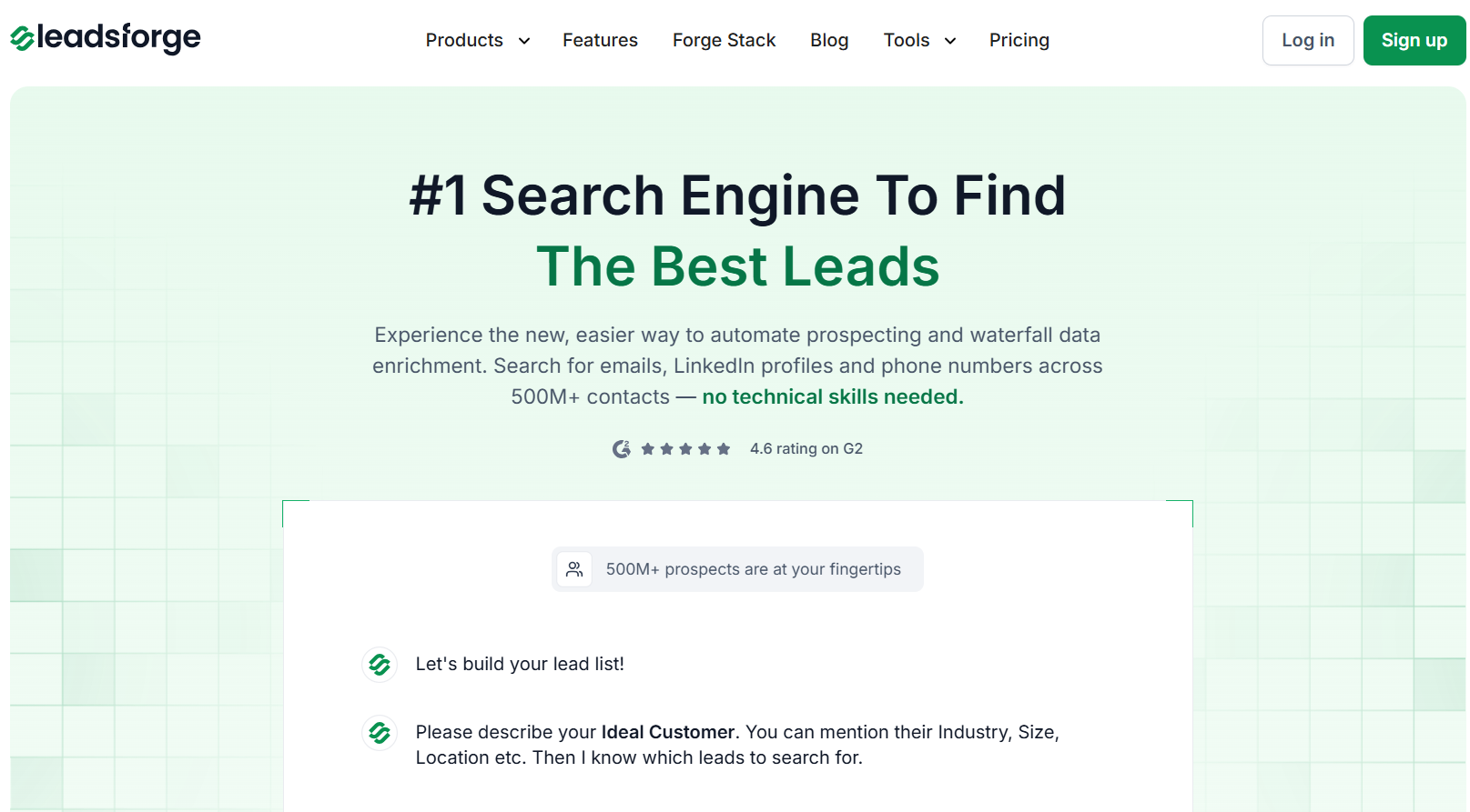 Leadsforge homepage