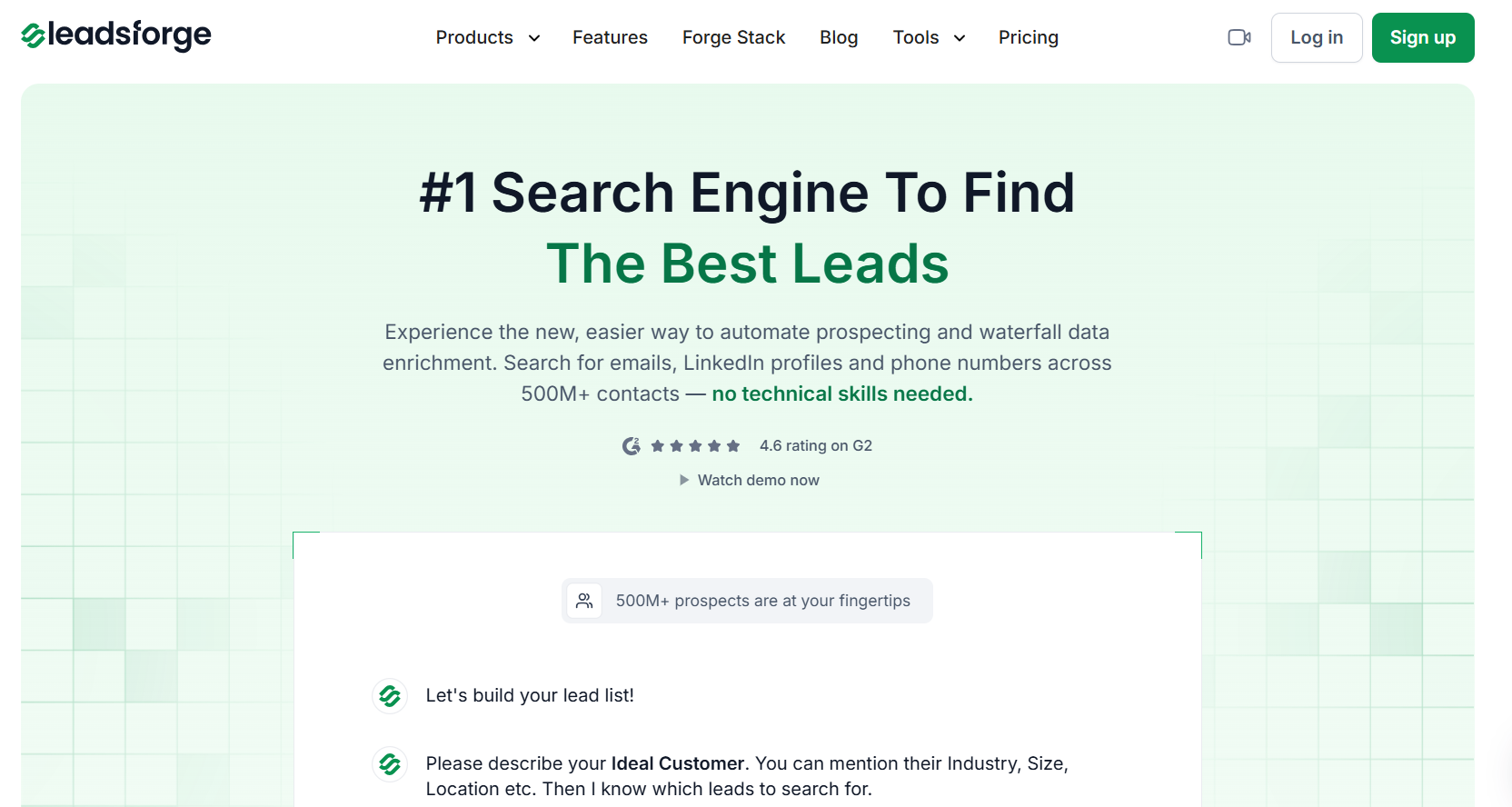 Leadsforge homepage