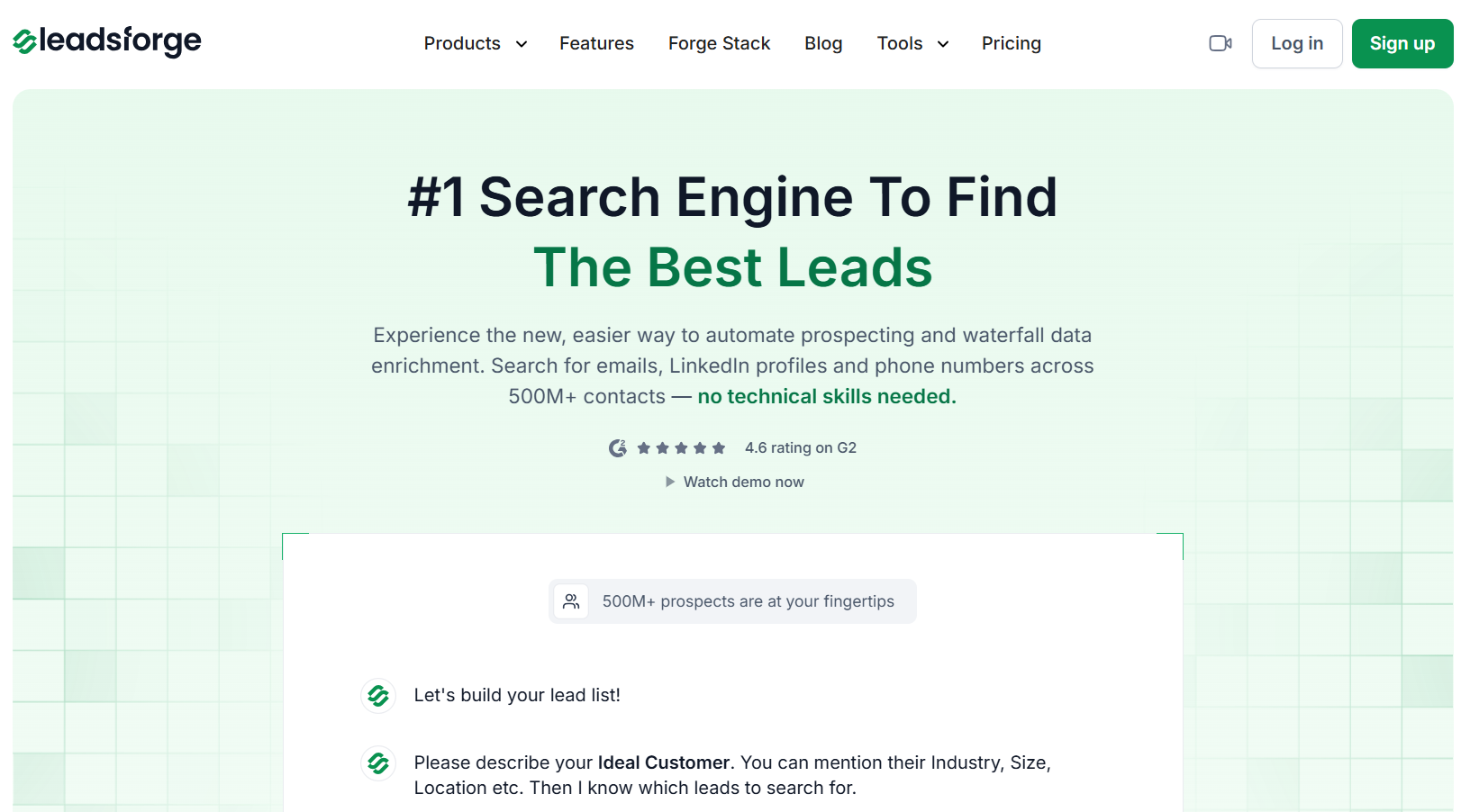Leadsforge homepage