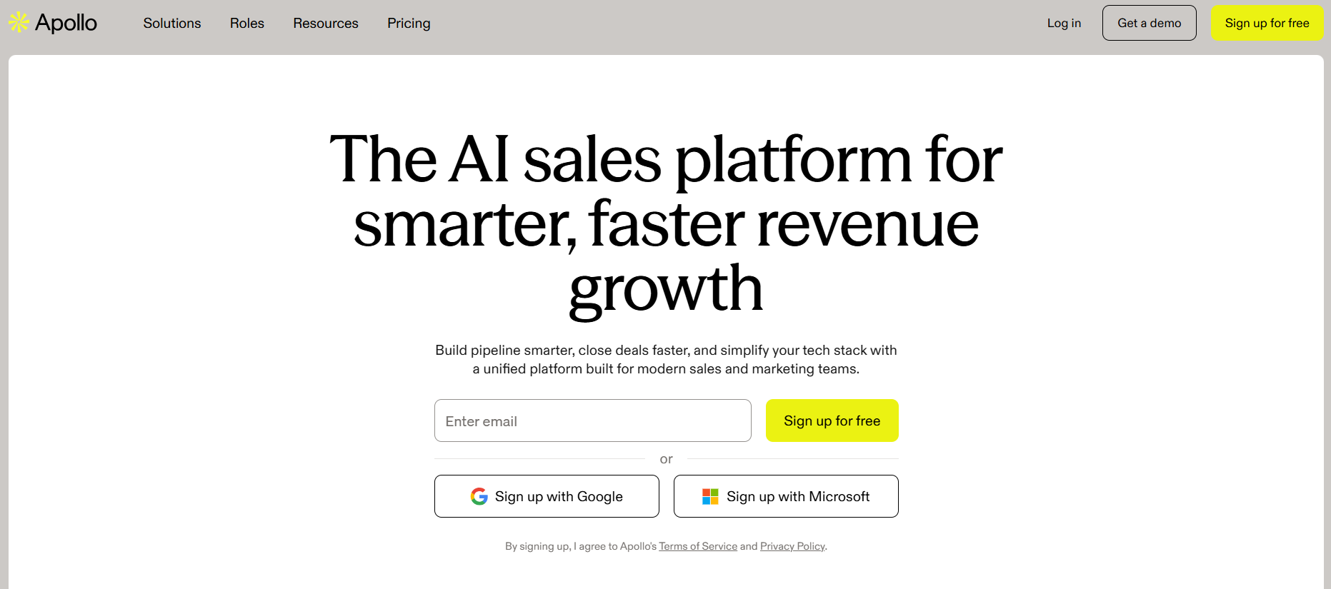 Apollo homepage