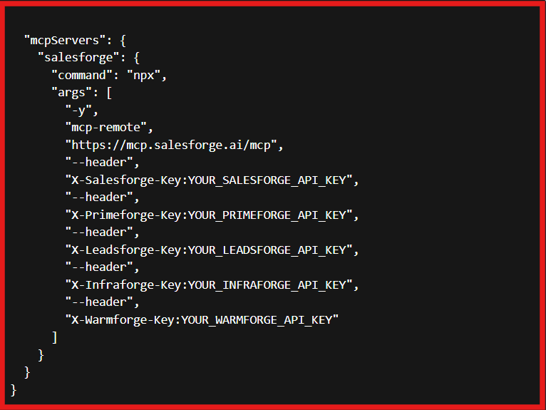 Then add the following configuration