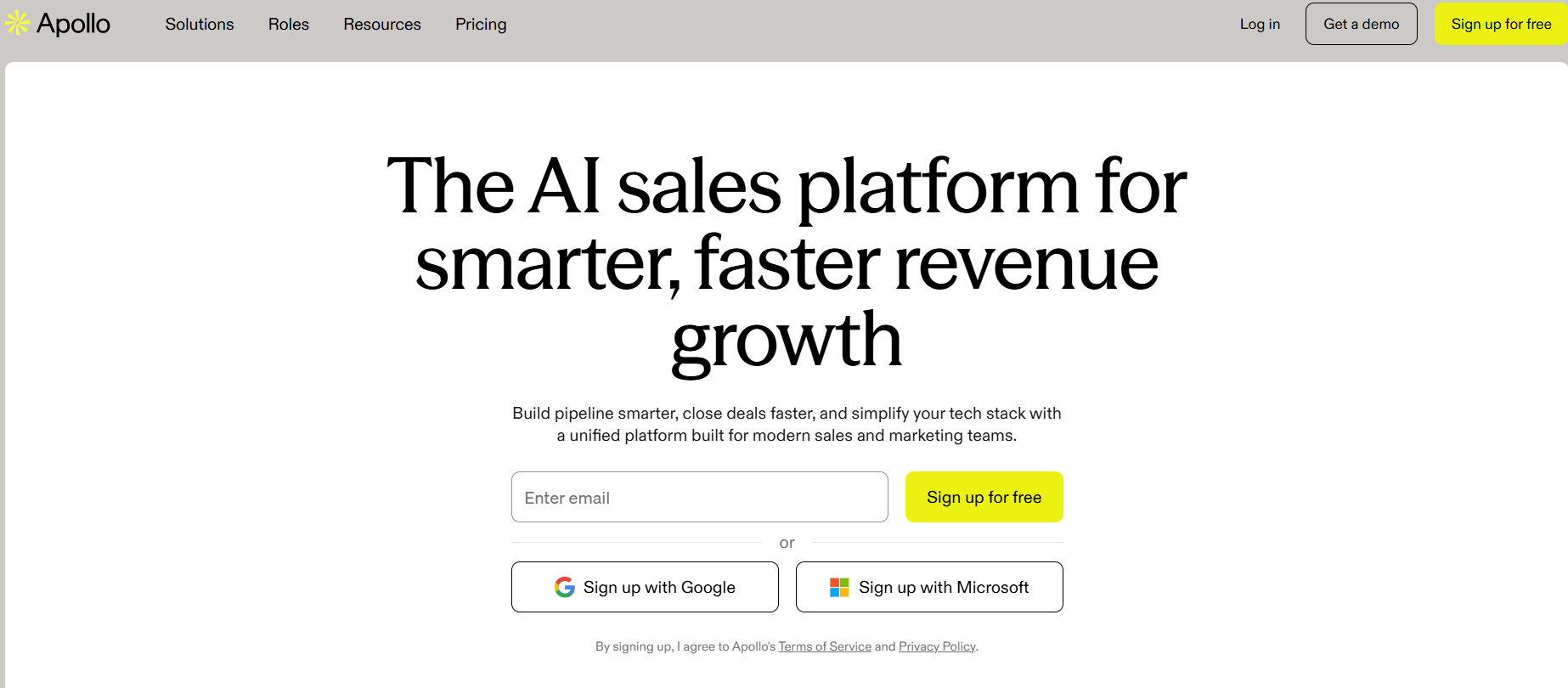 Apollo homepage