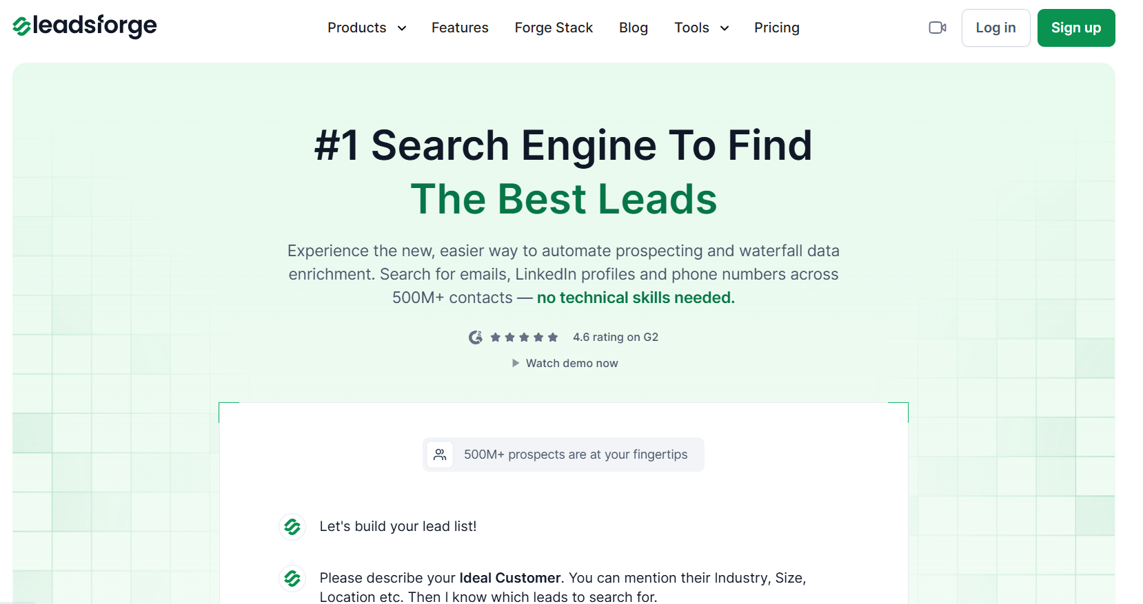 Leadsforge homepage