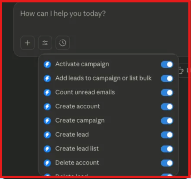 Once connected to the MCP Server, you will be able to manage the actions that Claude can perform.