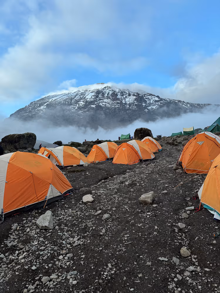 Campsite during an Uncharted Summits mount Kilimanjaro trek