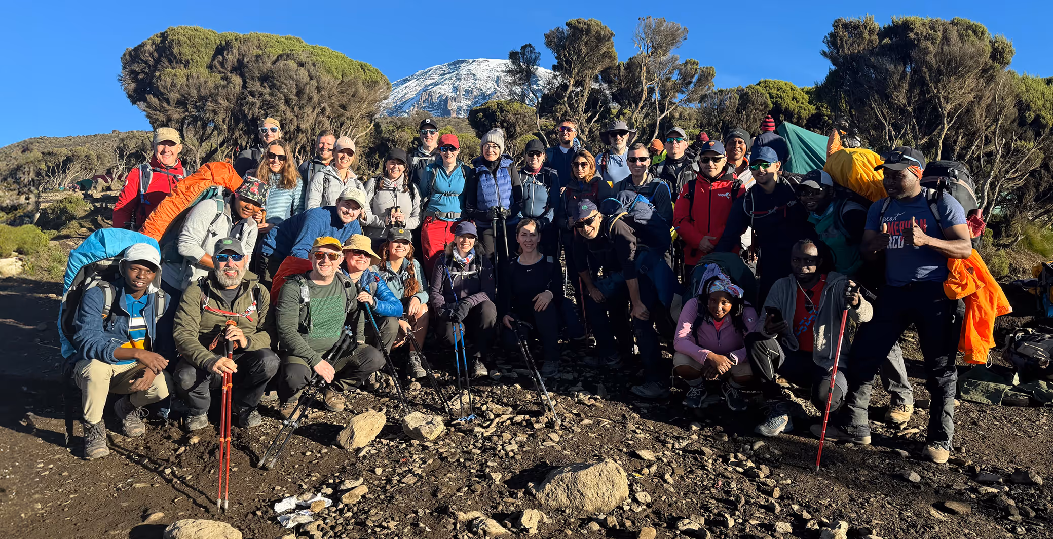 A group of Uncharted Summits climbers