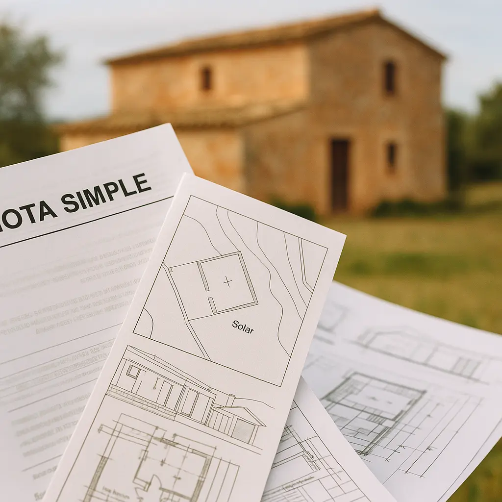Nota Simple und Bauunterlagen einer Finca auf Mallorca mit möglicher baurechtlicher Abweichung