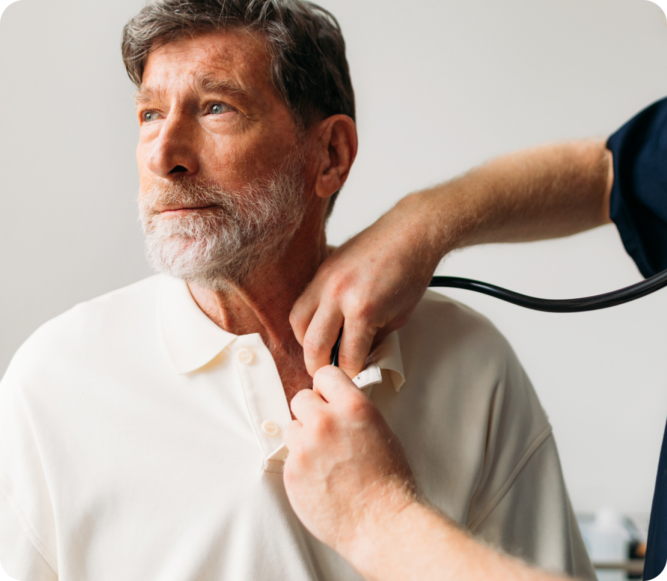 Clinician checking a patient
