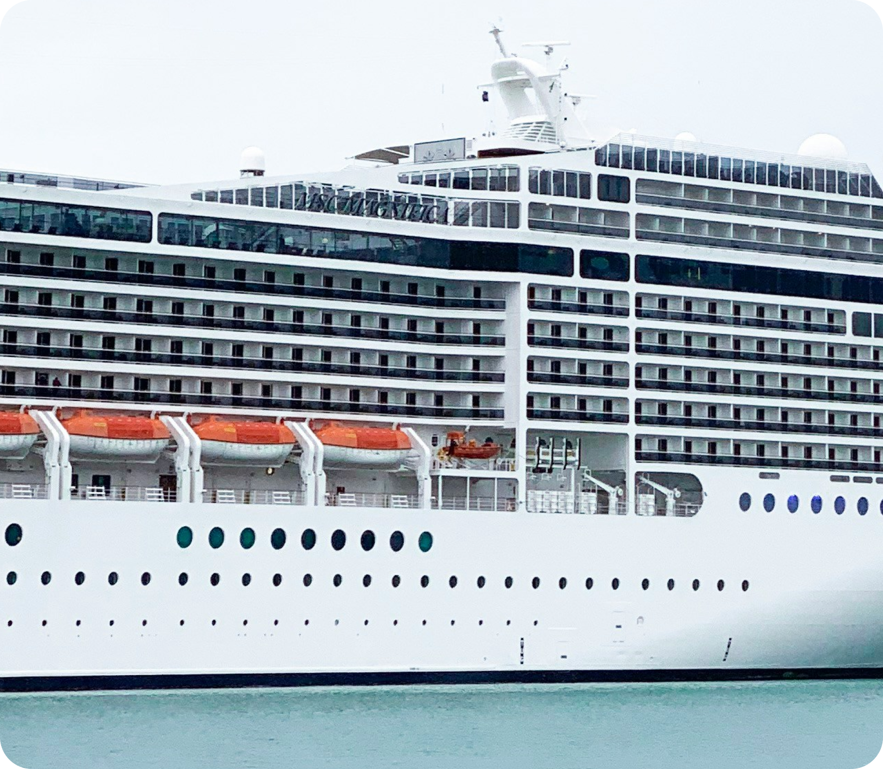 Cruise ship at anchor