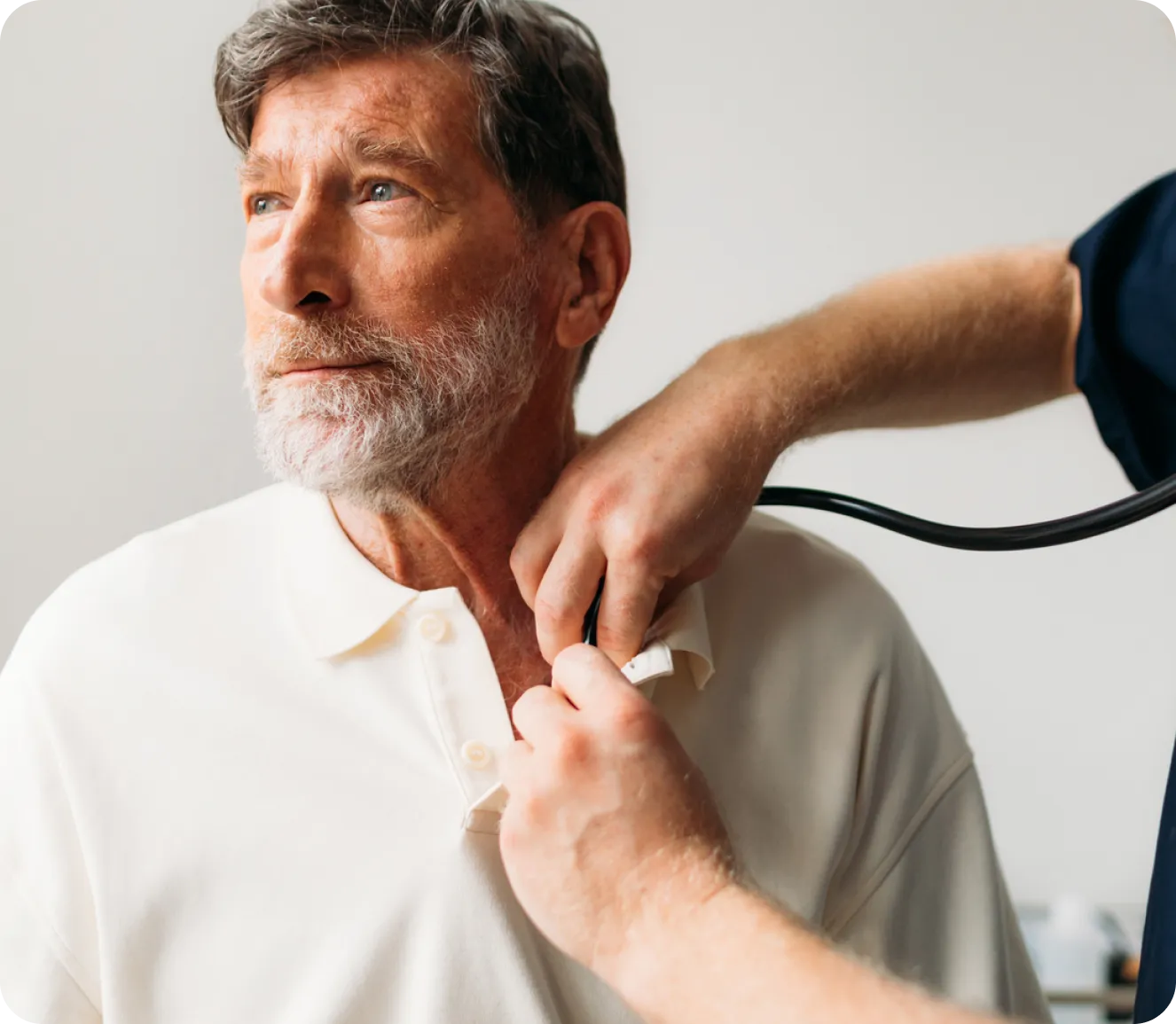 Clinician checking a patient