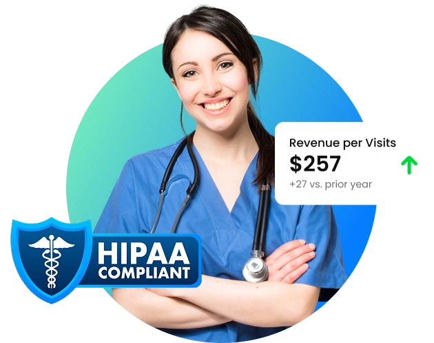 Smiling diverse healthcare professionals in a bright medical office, including doctors and nurses.