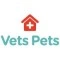 Red veterinary cross inside a house icon above the text 'Vets Pets'.