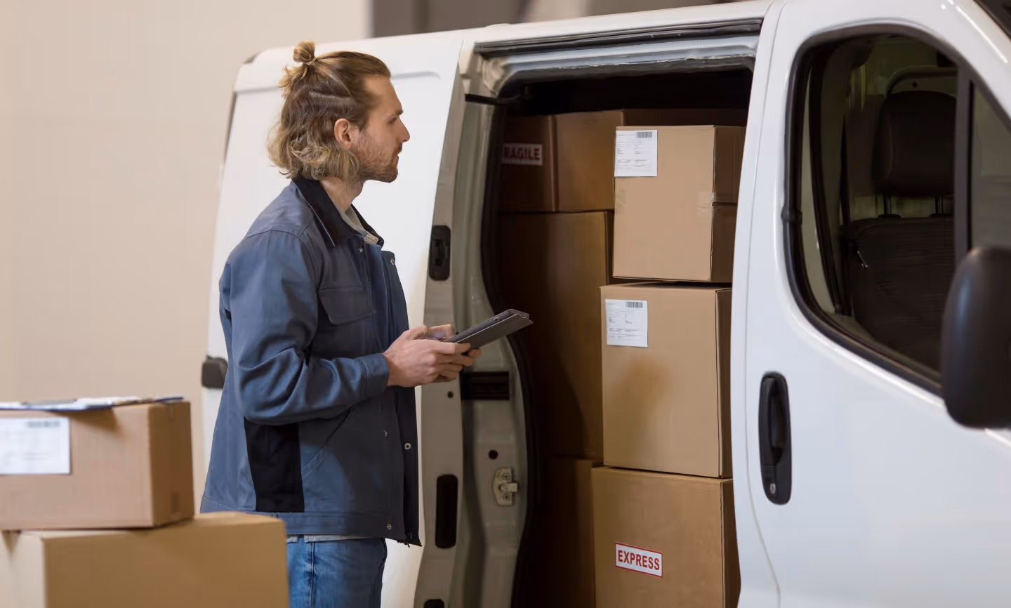 Man packing things in the van