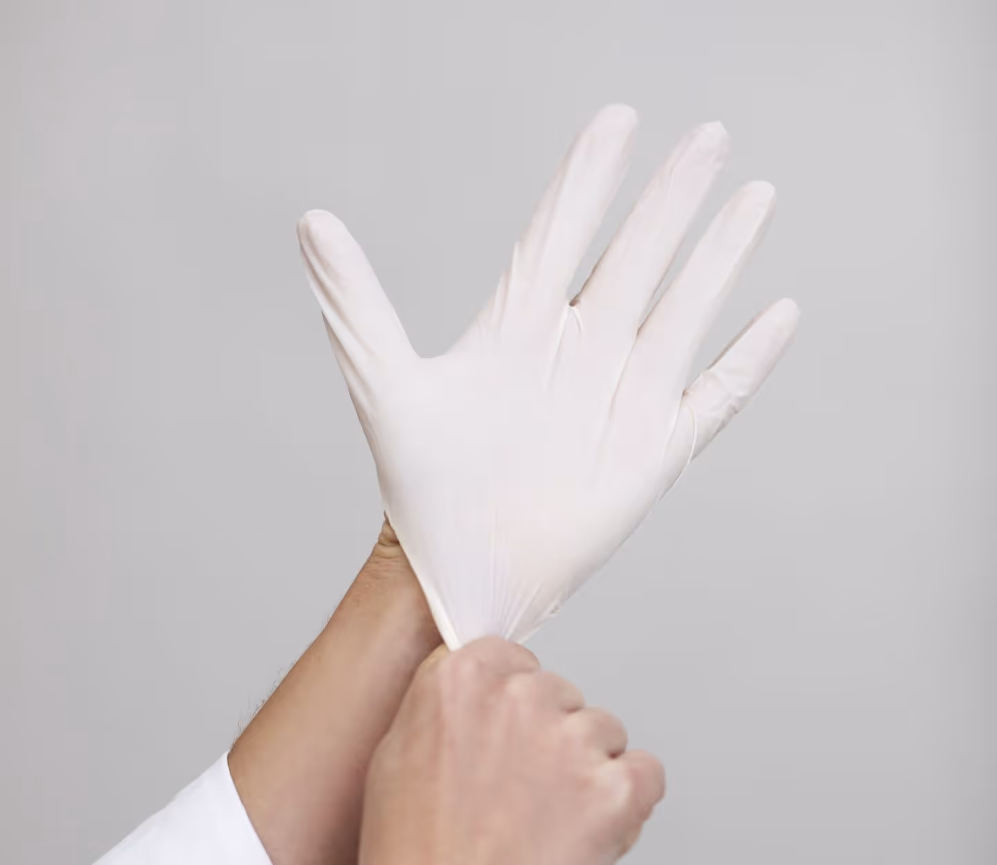 Hands with white gloves