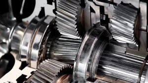 Detailed view of transmission gears, highlighting the precision engineering involved in gear mechanisms