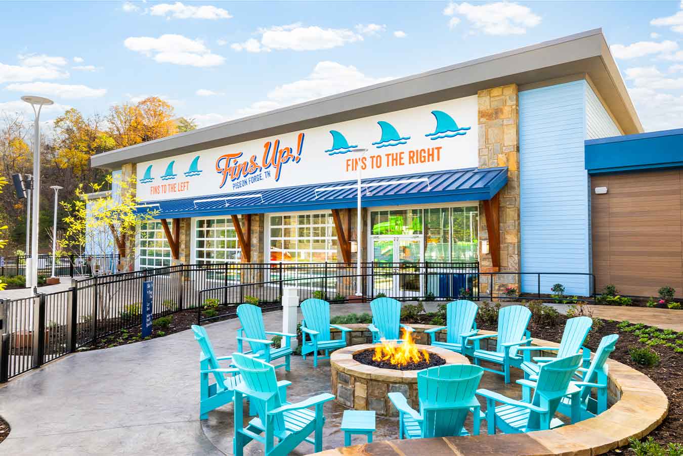 View of the pool at Compass Margaritaville in Pigeon Forge, TN built by Poolscapes