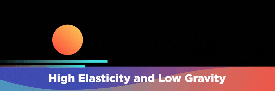GIF showing bounce expression with high elasticity and low gravity creating loose bouncy movement in After Effects