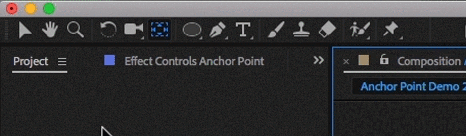 After Effects anchor point demonstration
