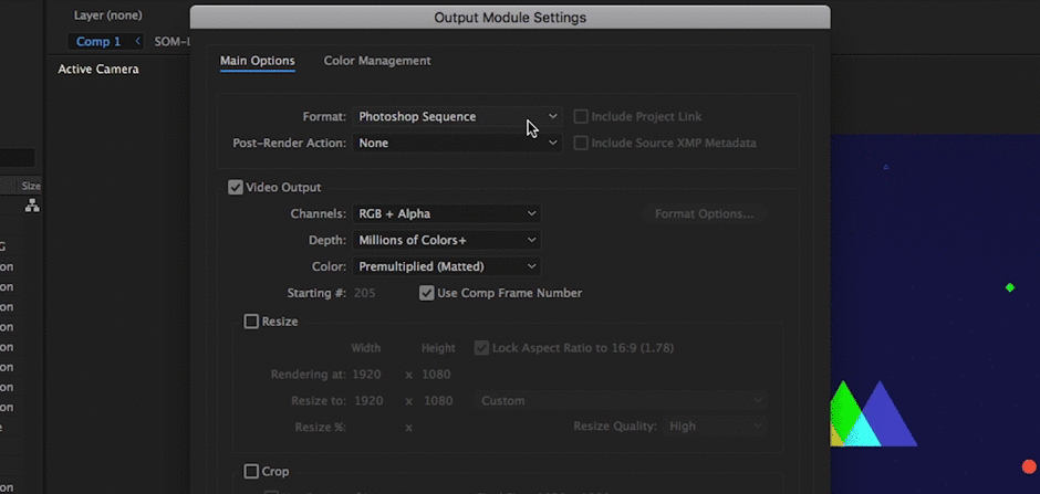 After Effects screenshot tutorial - saving frames as images