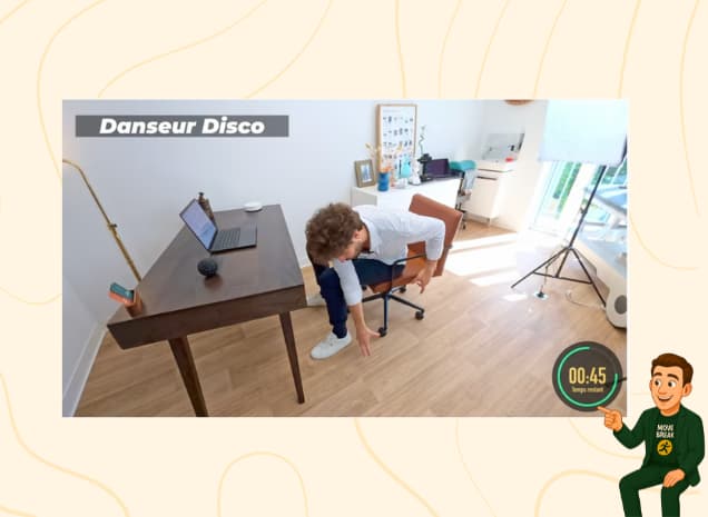 Exemple d'un exercice de pause active proposé par Noa by MoveBreak