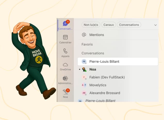 Exemple d'une notification de rappel envoyé par Noa by MoveBreak