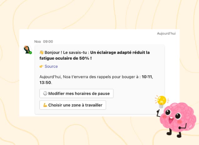 Exemple de message e-learning proposé par Noa by Move Break
