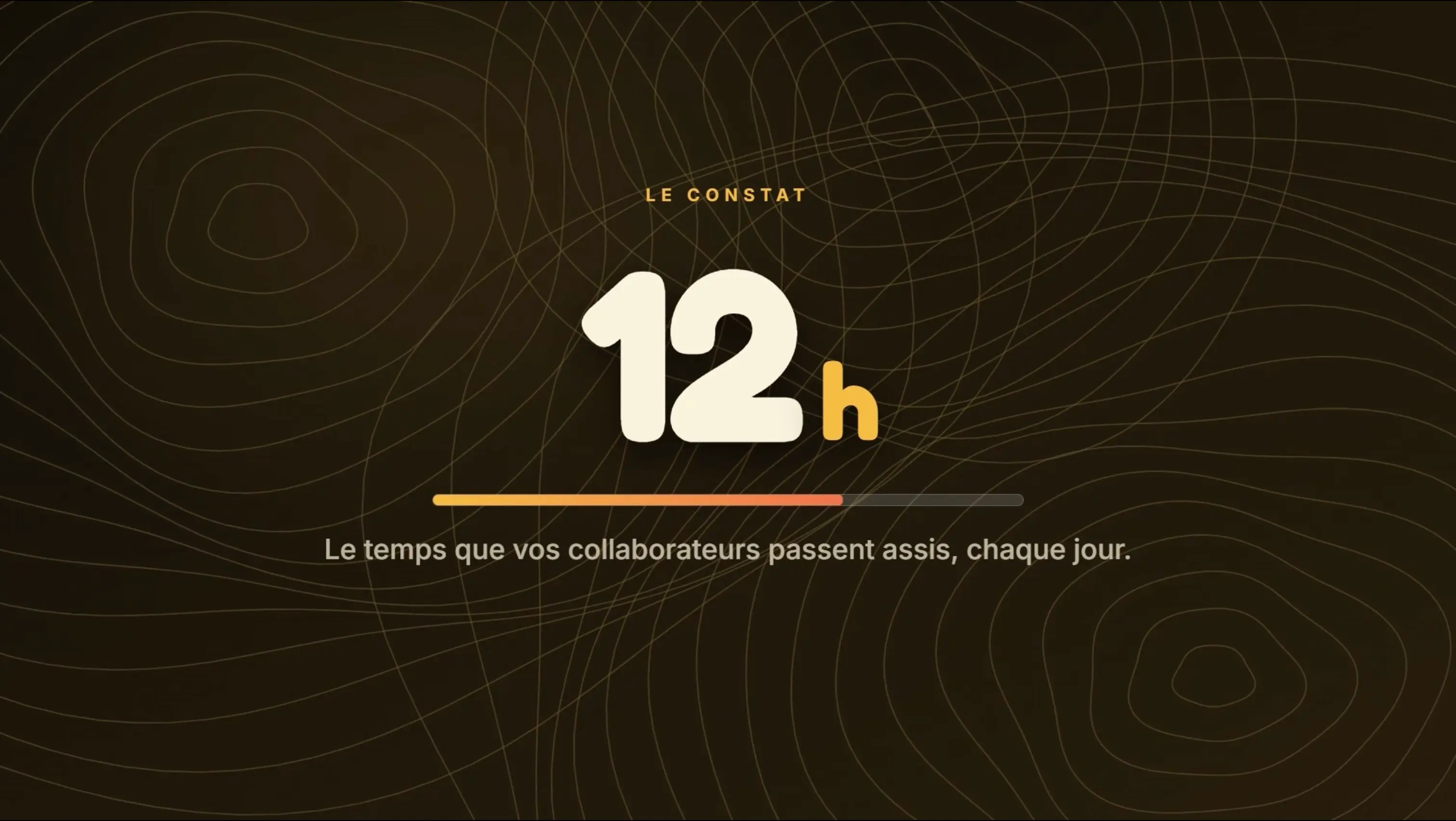 Le constat : 12 h le temps que vos collaborateurs passent assis chaque jour.