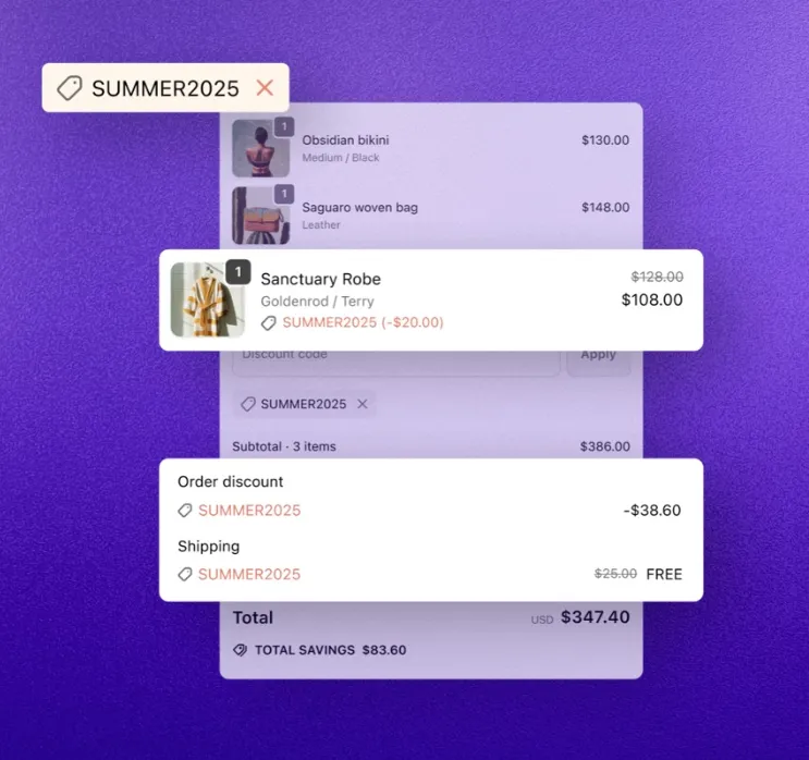 Ansicht einer Shopify Bestellung mit Rabatten