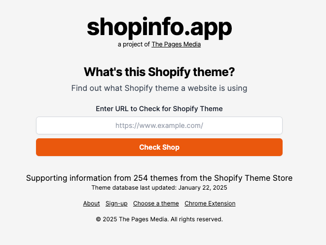 Screenshot der shopinfo.app Oberfläche.