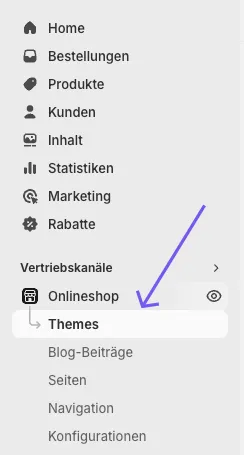 Menu that shows the correct area