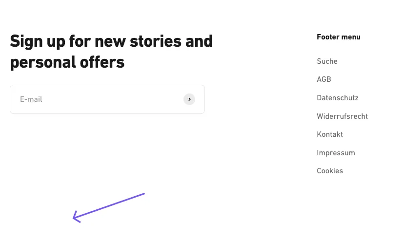 Screenshot after Powered by Shopify was removed