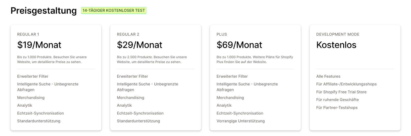 Boost KI Search Preistabelle