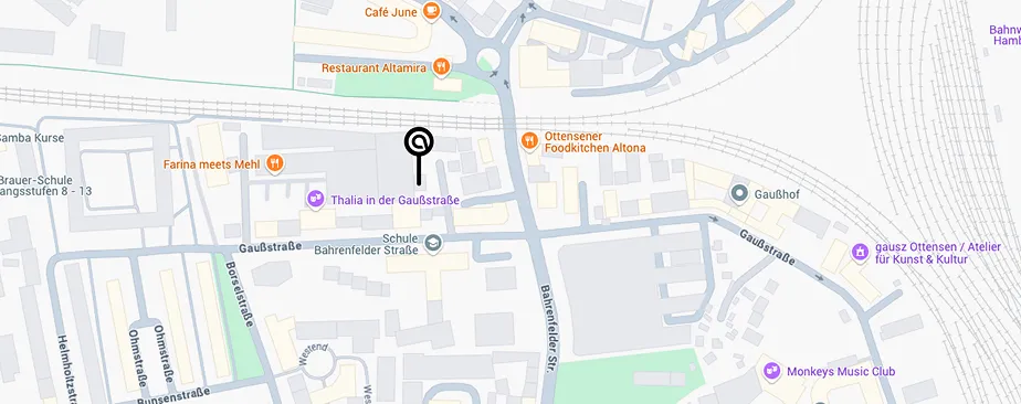 screenshot of google maps location of office in Hamburg