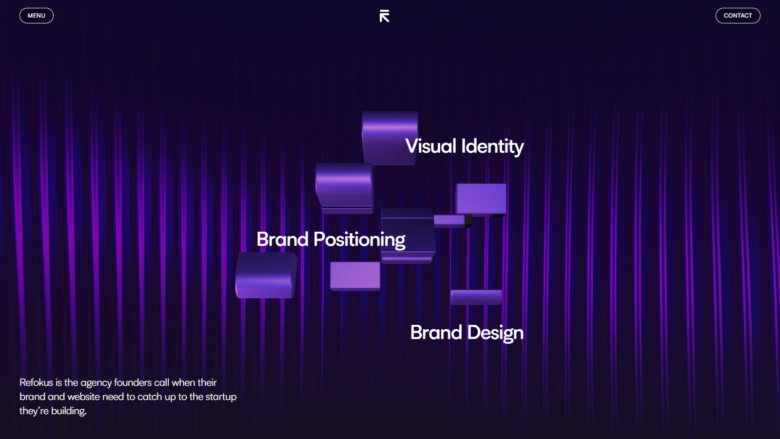 Refokus homepage hero: visual identity, brand positioning and brand design