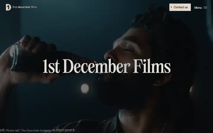 Animated scroll through the First December Films homepage, a Webflow site using Lenis smooth scrolling