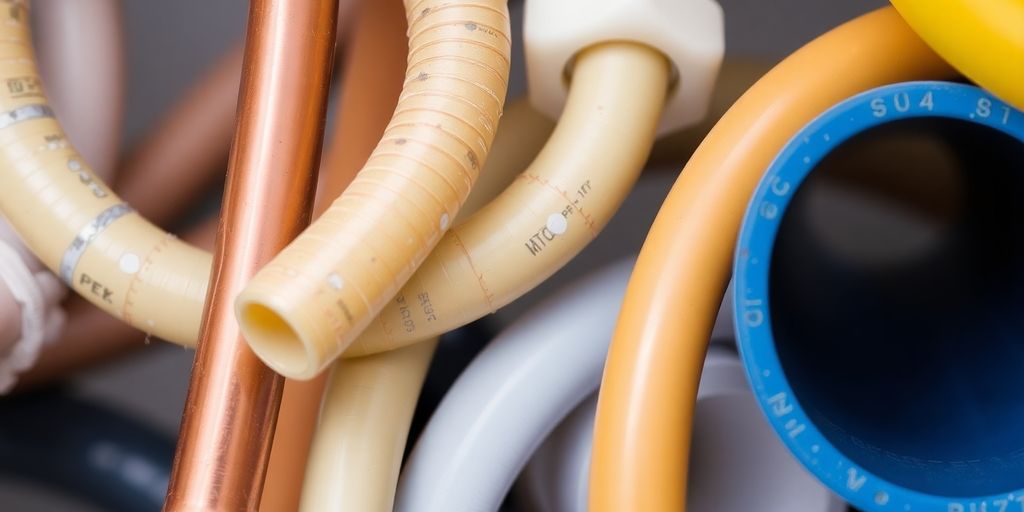 Comparison of PEX, copper, and PVC pipes for plumbing.