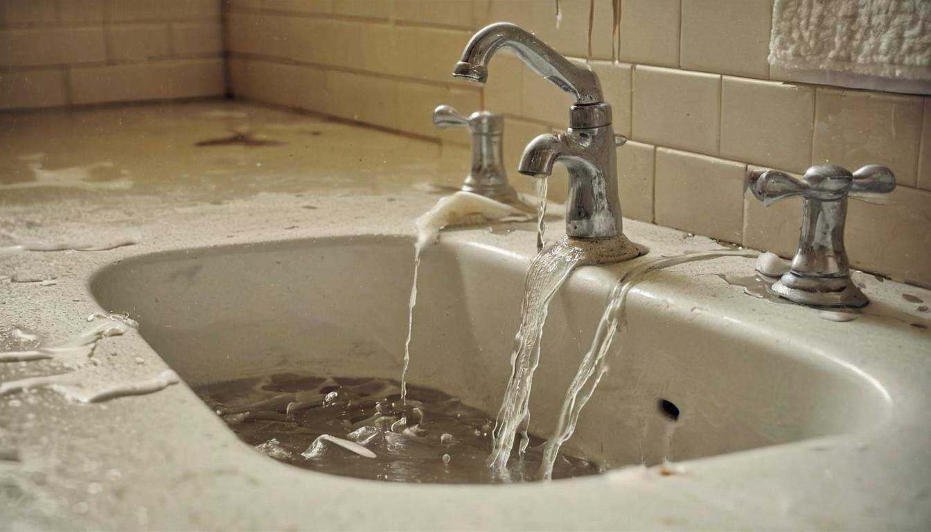 Overflowing clogged sink