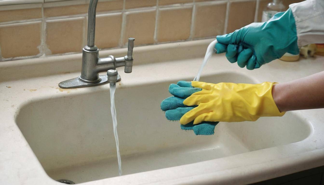 Safe drain cleaner pouring