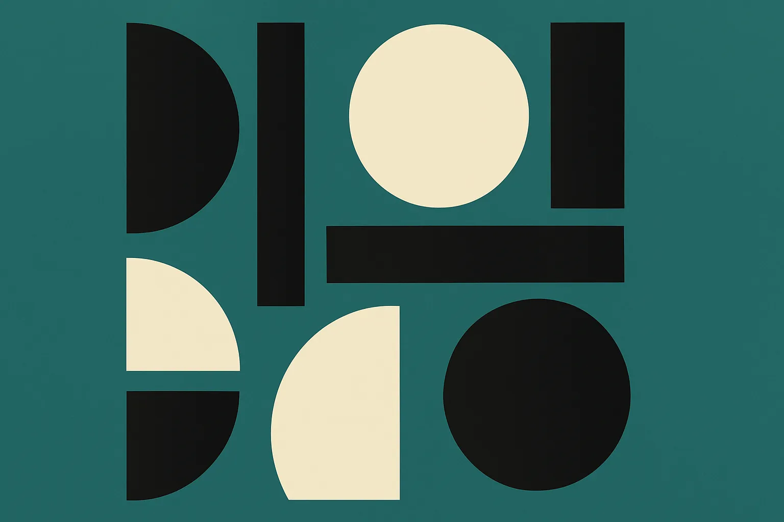 Two separate abstract grids joined by a few thin lines, with most cells left deliberately unconnected