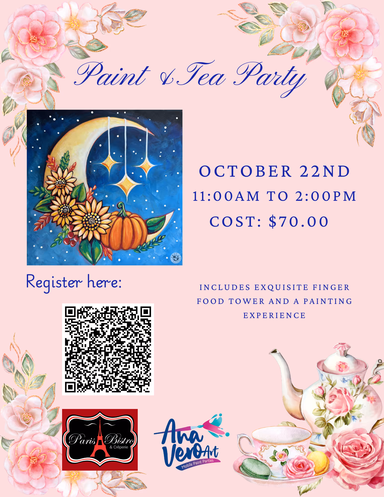 Paint & Tea Party Flyer