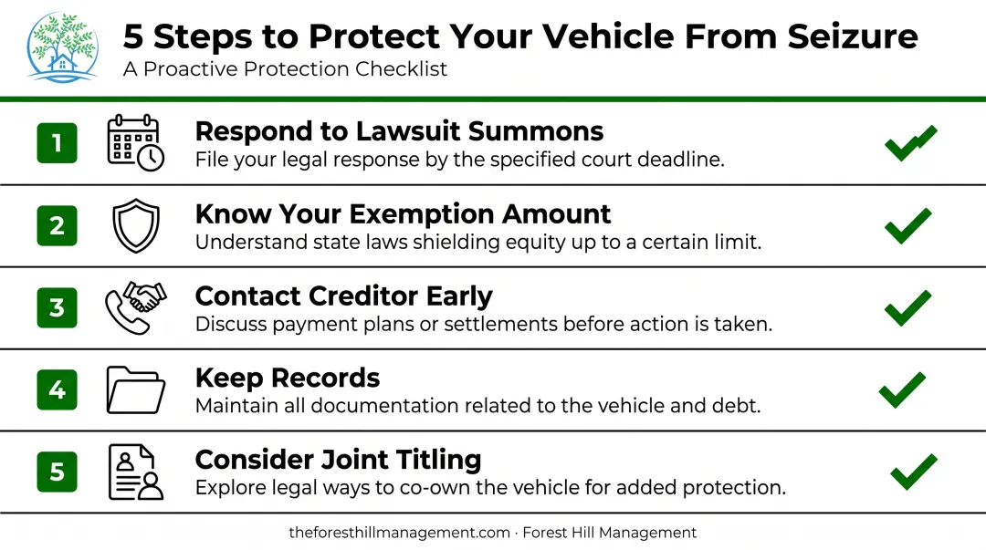 5-step checklist to protect your car from debt collector seizure